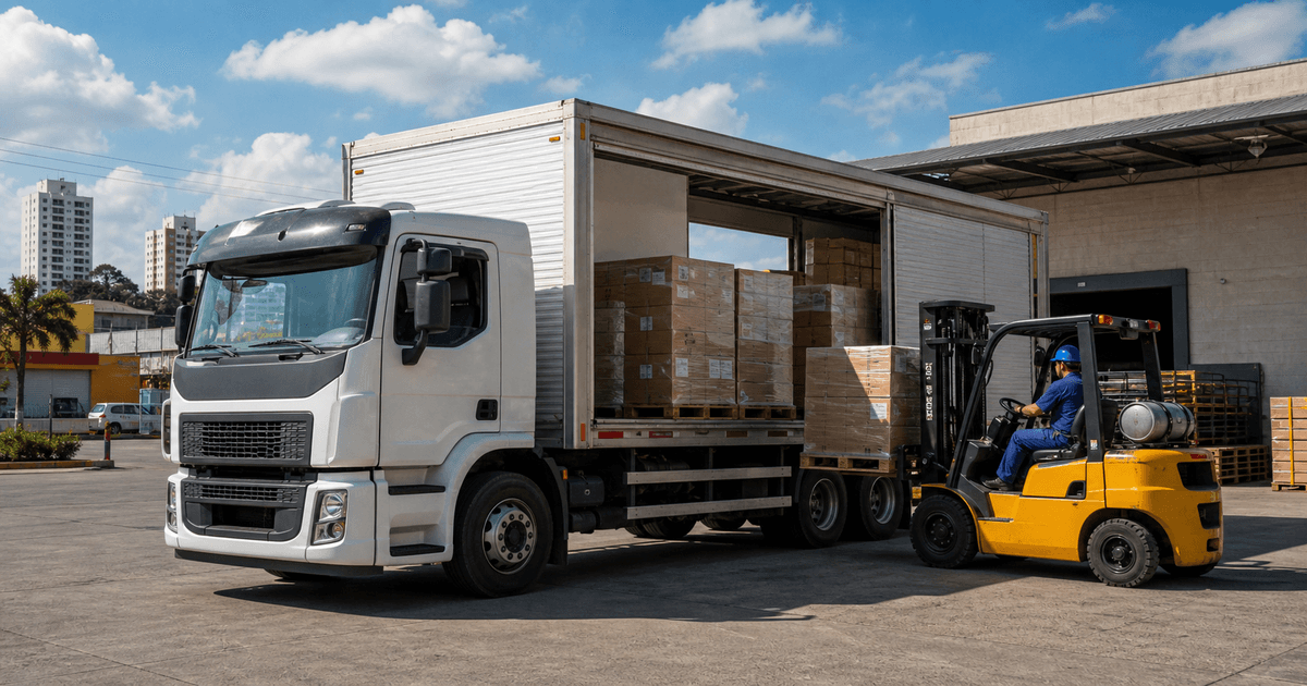 Caminhão truck em operação de frete regional e distribuição no Brasil